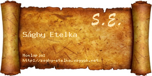 Sághy Etelka névjegykártya